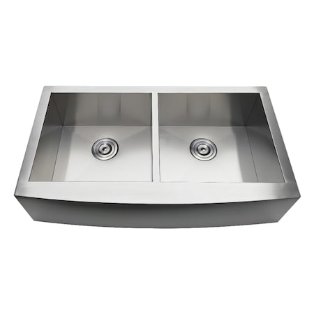Gourmetier GKTDF36209 Drop-In Stainless Steel Double Bowl Farmhouse Kitchen Sink,  GKTDF36209